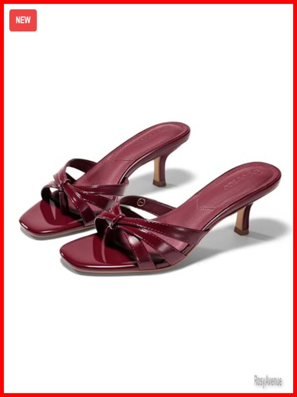 Strappy Kitten Heel Sandals Square Open Toe Thong Slides Slip On Dress Shoes - Picture 1 of 6